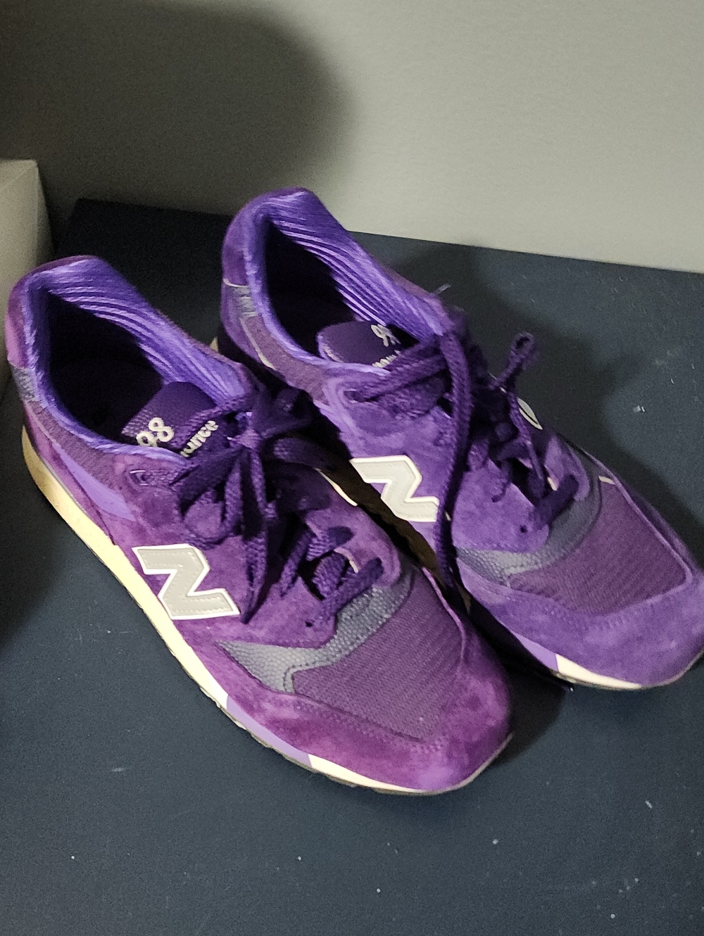 New Balance Purple Athletic Sneakers with White N Logo